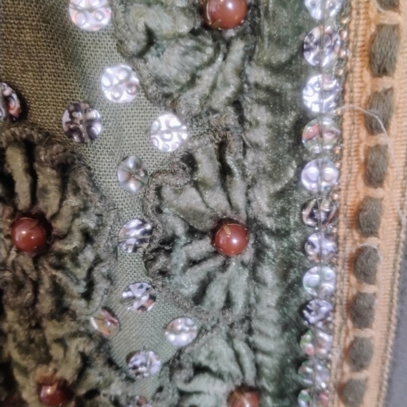 Art Deco Cottagecore Velvet Blank London Fringe Cardian - Picture 4 of 8